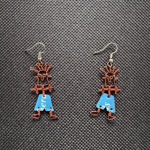 Unique Copper Wire Figure Earrings